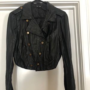 Black leather Bebe jacket